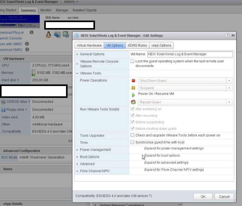 Message received after configuring NTP servers in SEM VM is configured