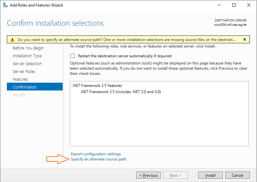 Install net 3 5 on windows server 2019